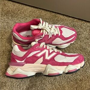 Pink and White New Balance 9060